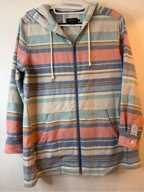Pendleton Woolen Mills hooded zip jacket in the prettiest pastel stripe colorway